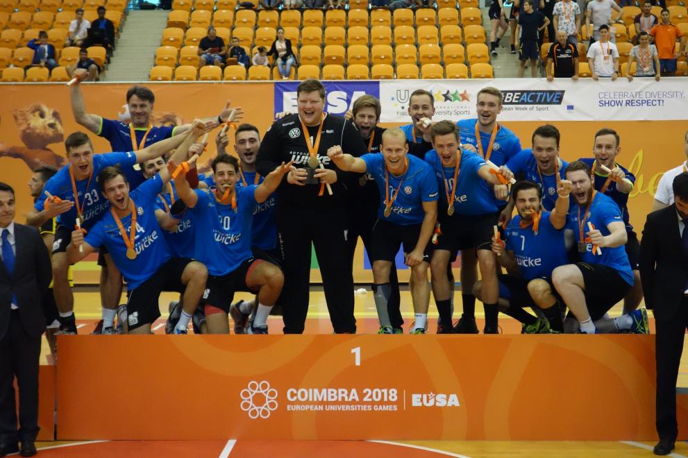 Das Handballteam der RUB gewann Gold bei den EUSA-Games 2018.