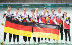 Olympia Tokio Deutschlandachter Rudern Silber