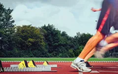 Laufen Sportplatz Startblock