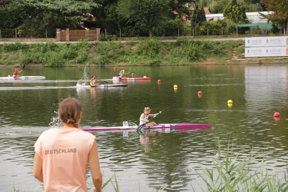 Silber bei den Studierenden Weltmeisterschaften (WUC) 2018: Kanu K4 500m Frauen (Caroline Arft) 