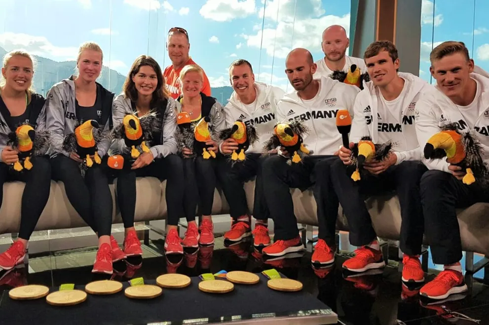 Gold ZDF Studio Olympia Rudern 2016