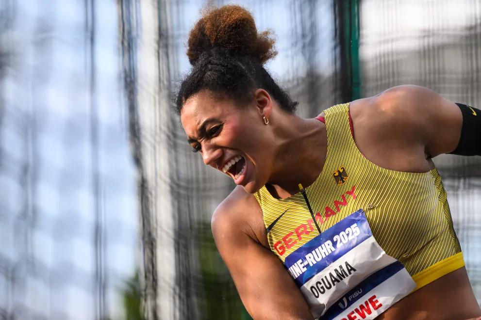Joyce Oguama beim Diskuswurf