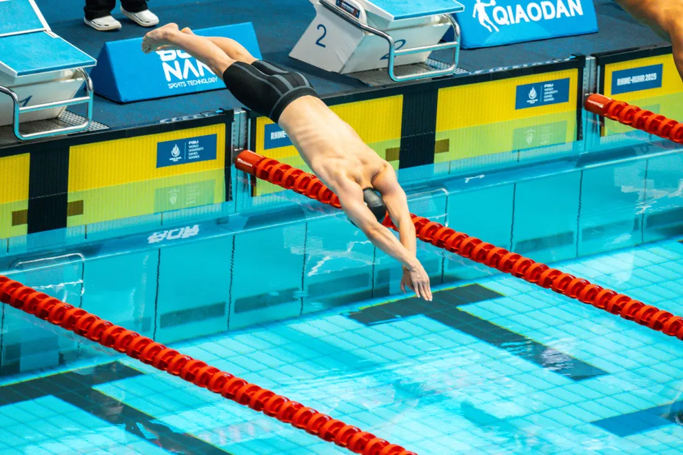 Simon Reinke startet über die 400m Freistil-Distanz